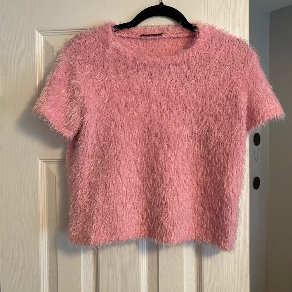 Zara Pink Fuzzy top